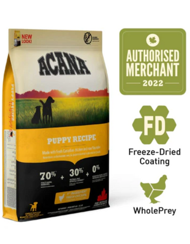 ACANA Heritage Freeze Dried Coated Puppy Dog Dry Food (4 Sizes)