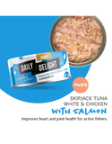 Daily Delight Pure Skipjack Tuna White & Chicken with Salmon Canned Cat Food 80g