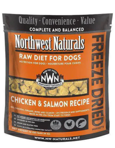 Northwest Naturals Chicken & Salmon Freeze Dried Raw Diet Dog Nuggets (2 Sizes)