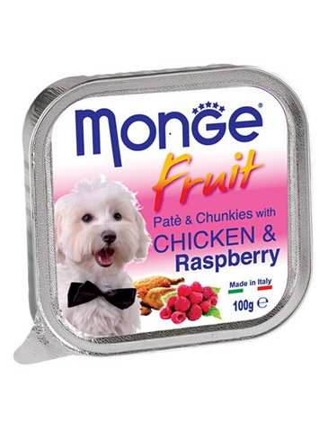 Monge Fruit (Chicken & Raspberry) Tray | Perromart Online Pet Store Singapore 