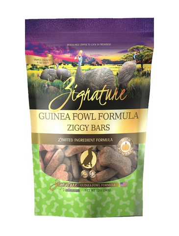 Zignature Ziggy Bars Guinea Fowl Formula Biscuit Treats For Dogs 12oz | Perromart Online Pet Store Singapore