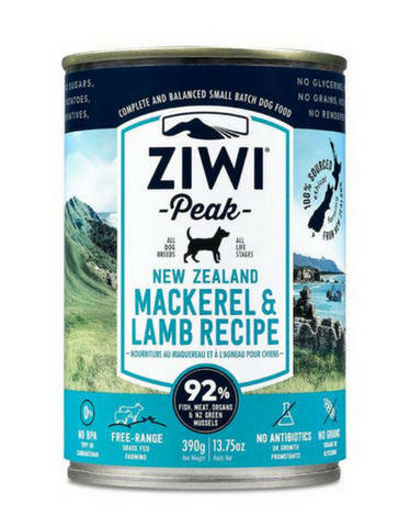 Ziwipeak Mackerel and Lamb Canned Dog Food (390g)