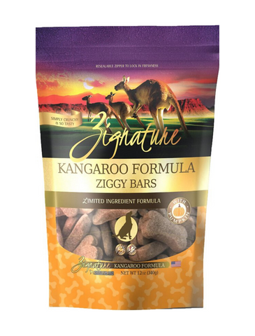 Zignature Ziggy Bars Kangaroo Formula Biscuit Treats For Dogs 12oz | Perromart Online Pet Store Singapore