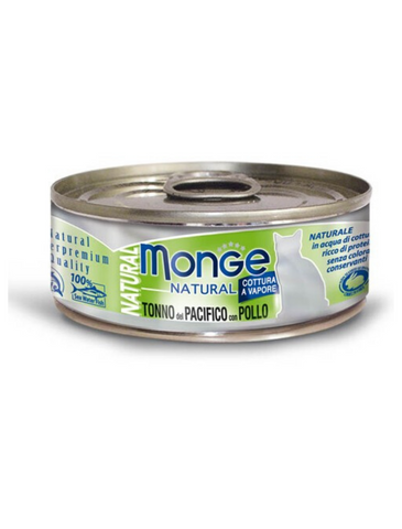 Monge Natural Yellowfin Tuna with Chicken Cat Food 80g | Perromart Online Pet Store Singapore