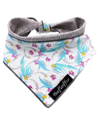 The Fluff Co. Classic Tie Reversible Scarf Bandana Floral | Perromart Online Pet Store Singapore