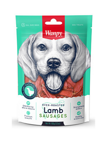 Wanpy Oven-Roasted Lamb Sausages Dog Treats 2 Sizes | Perromart Online Pet Store Singapore