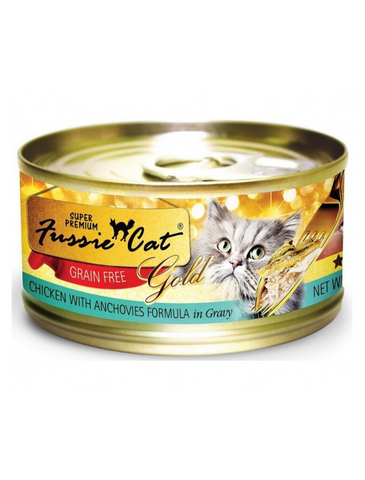 Fussie Cat Super Premium Gold Label Chicken With Anchovies Wet Food 80g | Perromart Online Pet Store Singapore