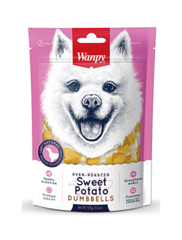 Wanpy Oven-Roasted Sweet Potato Dumbbell Dog Treats 100g | Perromart Online Pet Store Singapore