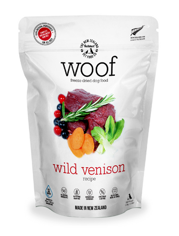 WOOF Freeze Dried Raw Venison Dog Dry Food 2 Sizes | Perromart Online Pet Store Singapore