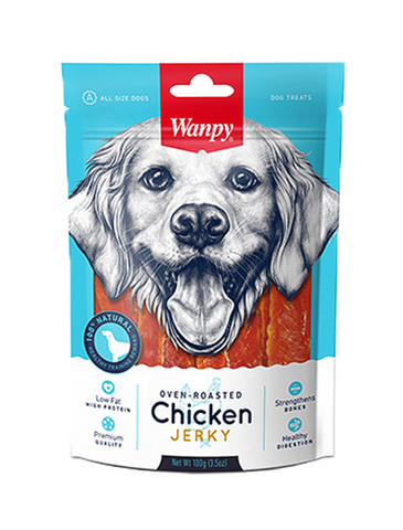 Wanpy Premium Oven Roasted Chicken Jerky Dog Treats 100g | Perromart Online Pet Store Singapore