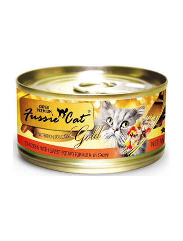 Fussie Cat Super Premium Gold Label Chicken With Sweet Potato Cat Wet Food 80g | Perromart Online Pet Store Singapore