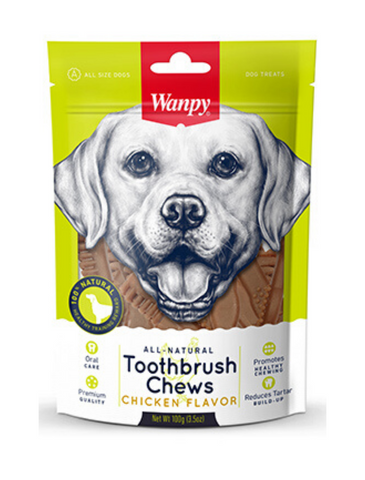 Wanpy All Natural Toothbrush Chew Chicken For Dogs 2 Sizes | Perromart Online Pet Store Singapore