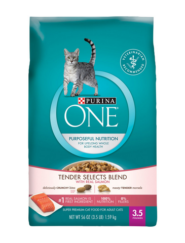 Purina One Tender Selects Blend Salmon Dry Cat Food 3.5Lb | Perromart Online Pet Store Singapore