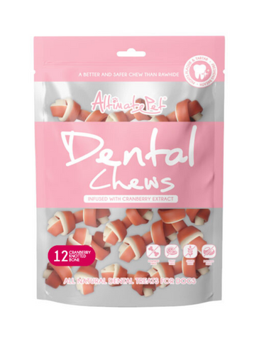 Altimate Pet Dental Chew – Knotted Bone (Cranberry) 150g | Perromart Online Pet Store Singapore