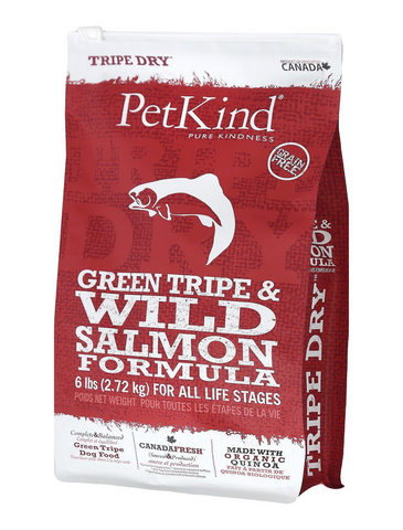 PetKind Green Tripe & Wild Salmon Grain Free Dry Dog Food 2 Sizes | Perromart Online Pet Store Singapore