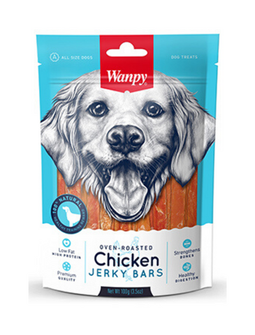 Wanpy Oven-Roasted Chicken Bars Dog Treats 100g | Perromart Online Pet Store Singapore