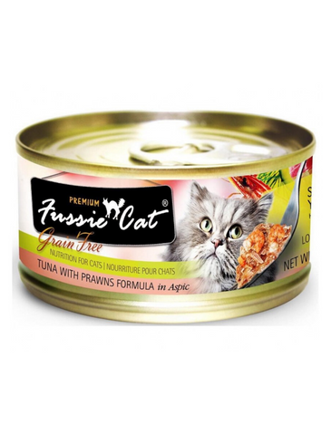 Fussie Cat Premium Black Label Tuna with Prawns Cat Wet Food 80g | Perromart Online Pet Store Singapore