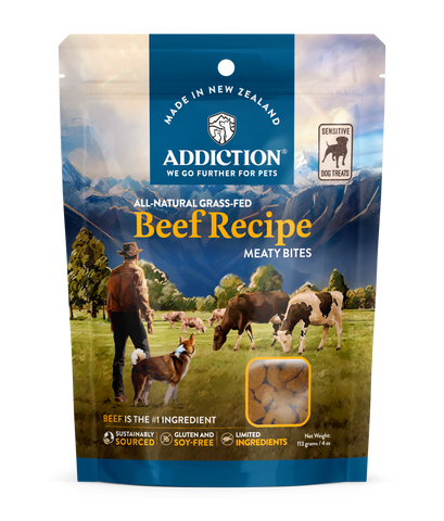 Addiction Meaty Bites Beef - New Zealand Beef, All Life Stages 4oz