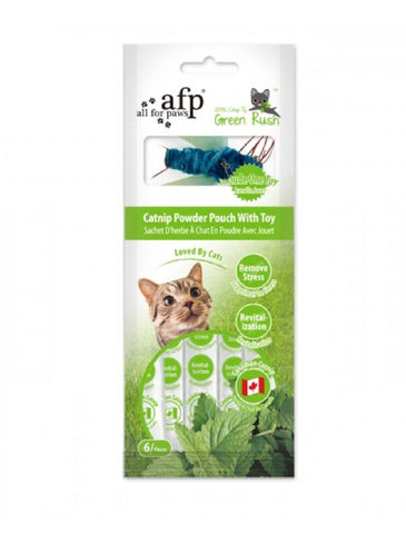 AFP Green Rush Catnip Powder Pouch with Toy (6 Sachets) | Perromart Online Pet Store Singapore