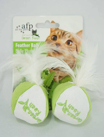 AFP Green Rush Feather Balls Catnip Cat Toy | Perromart Online Pet Store Singapore