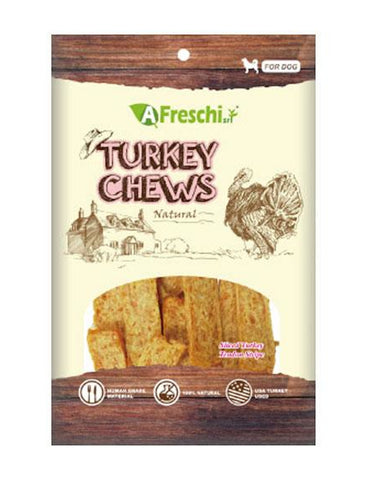 AFreschi Srl Sliced Turkey Tendon Stripe Dog Treat 120g | Perromart Online Pet Store Singapore