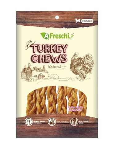 AFreschi Srl Turkey Tendon Braided Stick Dog Treat (6pcs) 130g | Perromart Online Pet Store Singapore