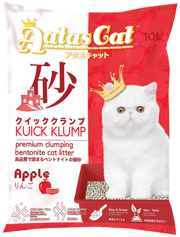 Aatas Cat Kuick Klump Bentonite Cat Litter Apple 10L | Perromart Online Pet Store Singapore