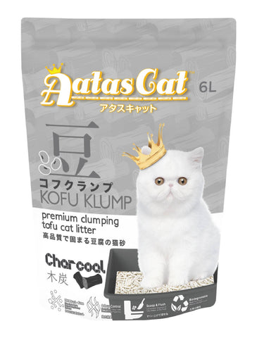 Aatas Cat Kofu Klump Tofu Cat Litter Charcoal 6L | Perromart Online Pet Store Singapore