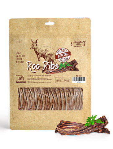 Absolute Bites Air Dried Sensitive Kangaroo Ribs Dog Treats 280g | Perromart Online Pet Store Singapore