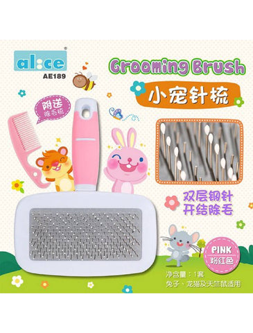 Alice Grooming Brush Set for Small Animals (Pink) | Perromart Singapore