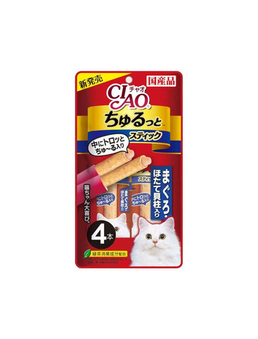 Ciao Churutto Maguro with Scallop Cat Treats 28g