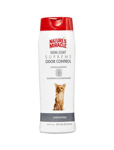 Nature's Miracle Skin & Coat Supreme Odor Control - Hypoallergenic Shampoo & Conditioner for Dogs 16oz | Perromart Online Pet Store Singapore