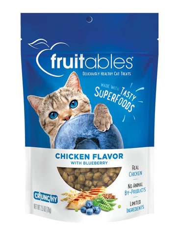 Fruitables Crunchy Chicken with Blueberry Cat Treats 2.5oz | Perromart Online Pet Store Singapore