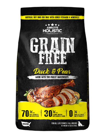 Absolute Holistic Grain Free Duck & Peas Dog Dry Food (3 Sizes) | Perromart Online Pet Store Singapore