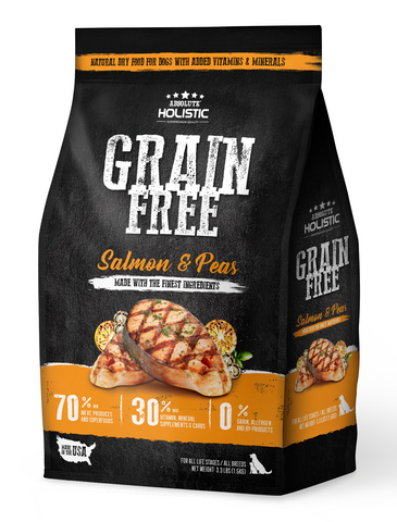 Absolute Holistic Grain Free Salmon & Peas Dog Dry Food (3 Sizes) | Perromart Online Pet Store Singapore