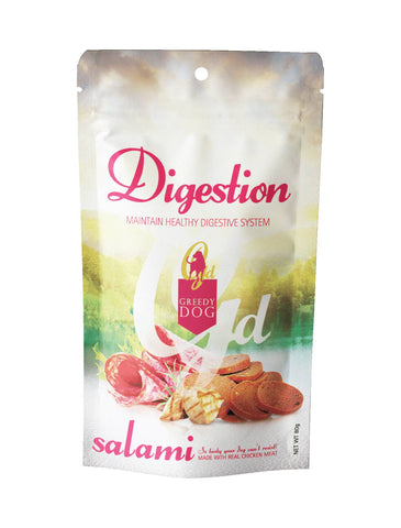 Greedy Dog Digestion Salami Formula Dog Treat 80g | Perromart Online Pet Store Singapore