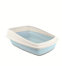 Hagen Catit Cat Love Rimmed Cat Pan M Blue Base Cool Grey Rim | Perromart Online Pet Store Singapore