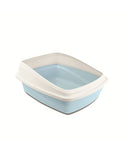 Hagen Catit Cat Love Rimmed Cat Pan M Blue Base Cool Grey Rim | Perromart Online Pet Store Singapore