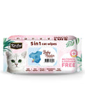 Kit Cat 5 in 1 Cat Wipes 80pcs (Baby Powder) | Perromart Online Pet Store Singapore