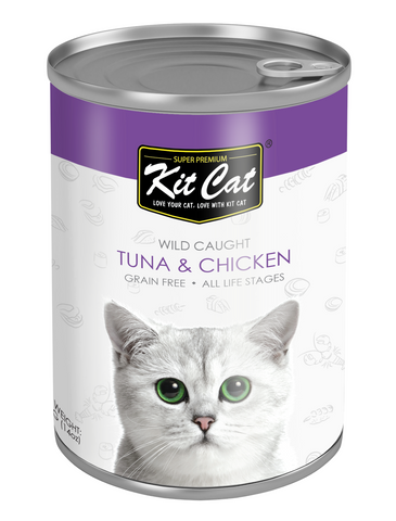 Kit Cat Atlantic Tuna With Tender Chicken Canned Cat Food 400g | Perromart Online Pet Store Singapore