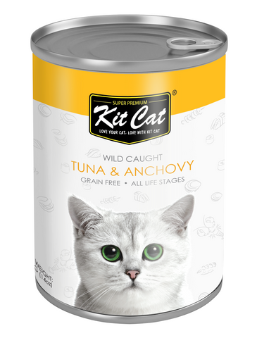 Kit Cat Atlantic Tuna With Whole Anchovy Canned Cat Food 400g | Perromart Online Pet Store Singapore