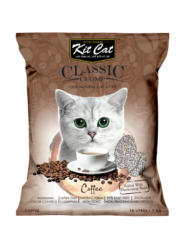 Kit Cat Classic Clump Cat Litter 10L (Coffee) | Perromart Online Pet Store Singapore