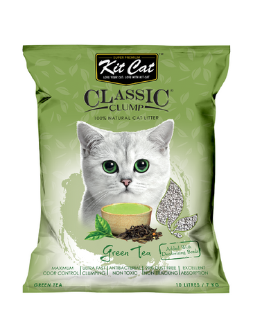 Kit Cat Classic Clump Cat Litter 10L (Green Tea) | Perromart Online Pet Store Singapore