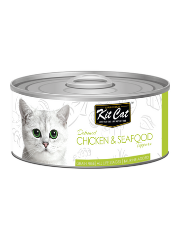 Kit Cat Deboned Chicken & Seafood Toppers Canned Cat Food 80g | Perromart Online Pet Store Singapore