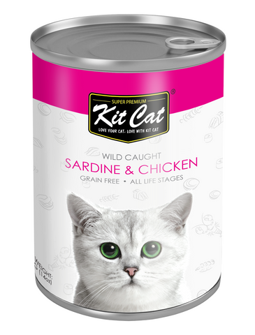 Kit Cat Pacific Sardine With Tender Chicken Canned Cat Food 400g | Perromart Online Pet Store Singapore