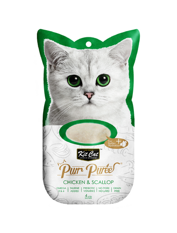 Kit Cat Purr Puree Chicken & Scallop Cat Treat | Perromart Online Pet Store Singapore