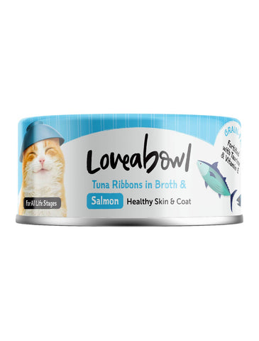 Loveablow Tuna Ribbons in Broth with Salmon Cat Wet Food 70g | Perromart Online Pet Store Singapore