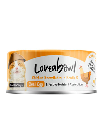 Loveabowl Chicken Snowflakes in Broth with Quail Egg Cat Wet Food 70g | Perromart Online Pet Store Singapore