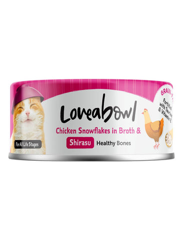 Loveabowl Chicken Snowflakes in Broth with Shirasu Cat Wet Food 70g | Perromart Online Pet Store Singapore