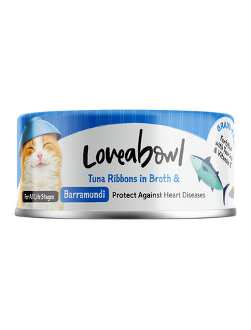 Loveabowl Tuna Ribbons in Broth with Barramundi Cat Wet Food 70g | Perromart Online Pet Store Singapore